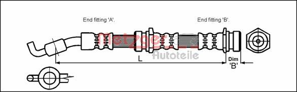 Тормозной шланг METZGER 4114722