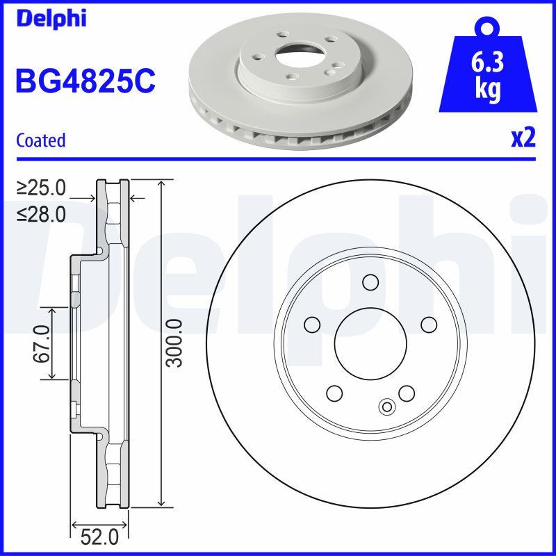 Тормозной диск DELPHI BG4825C