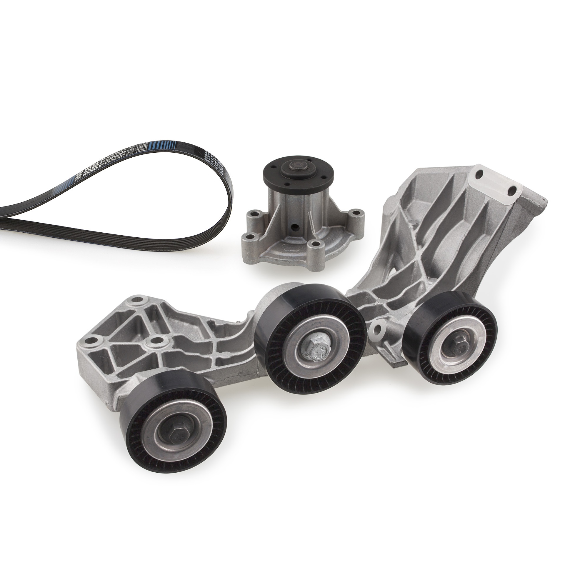 Водяной насос + комплект ручейковых ремней micro-v kit GATES KP45PK1750