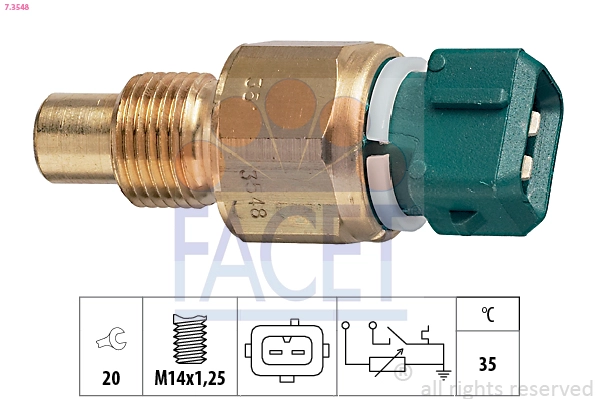 Датчик температура охлаждающей жидкости made in italy - oe equivalent FACET 7.3548
