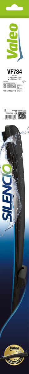 Щетка стеклоочистителя silencio flat blade set VALEO 577784