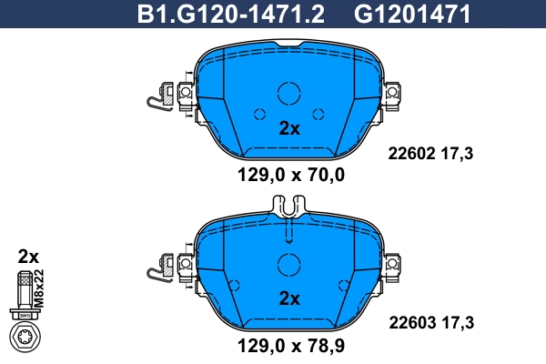 Комплект тормозных колодок дисковый тормоз GALFER B1.G120-1471.2
