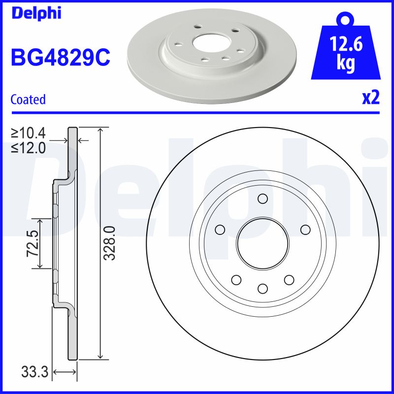 Тормозной диск DELPHI BG4829C
