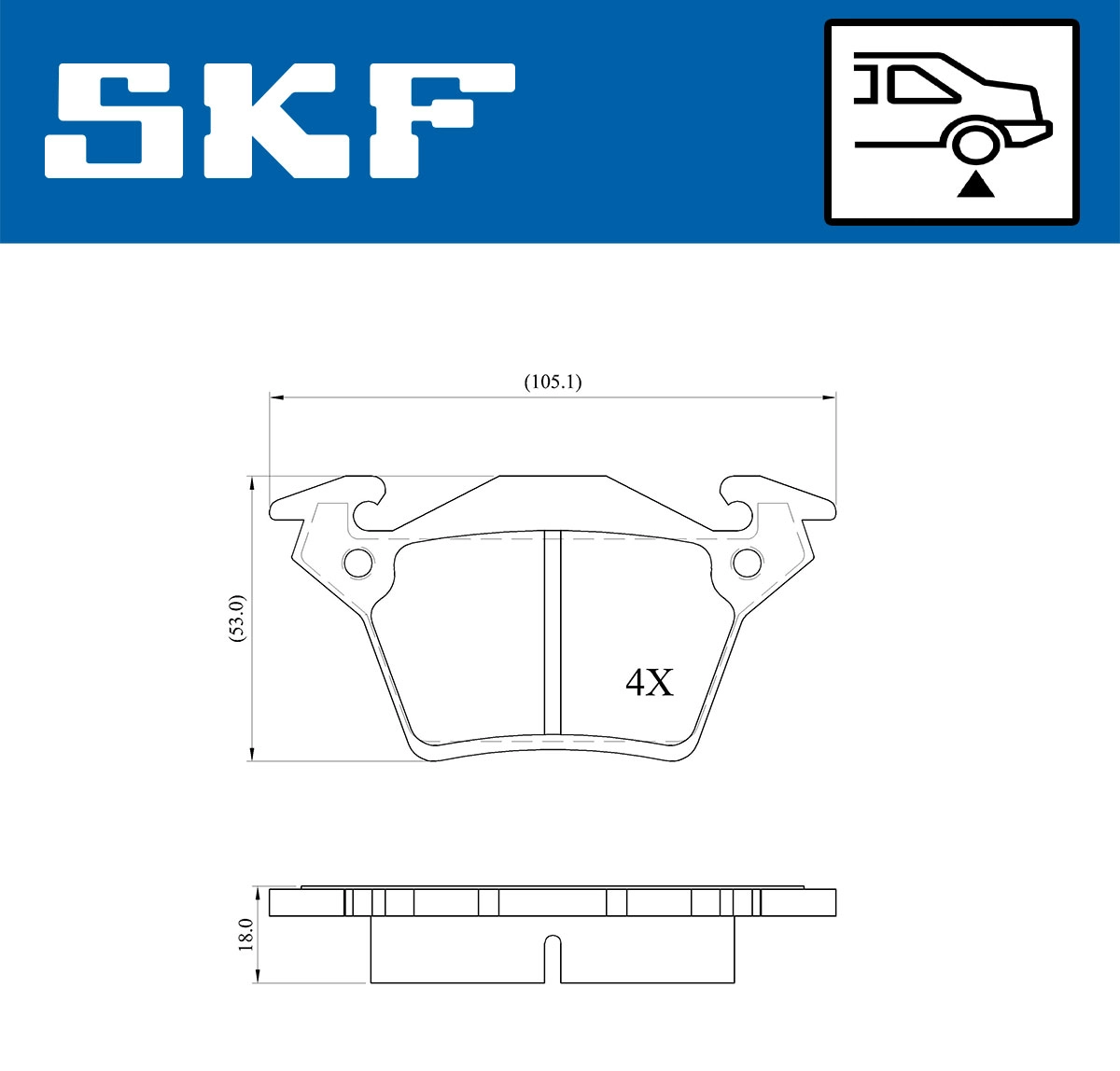 Комплект тормозных колодок дисковый тормоз SKF VKBP 90568