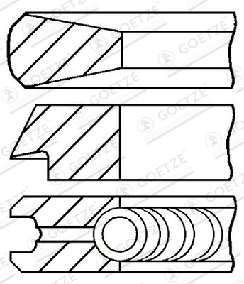 Комплект поршневых колец lkz-ring GOETZE ENGINE 08-433607-00