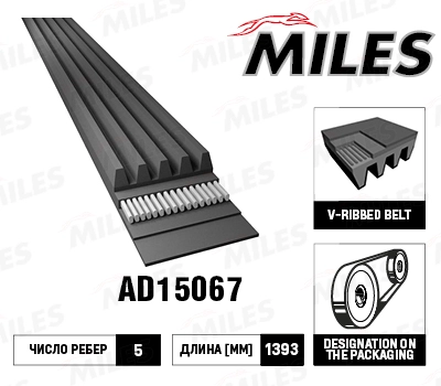 Поликлиновой ремень MILES AD15067