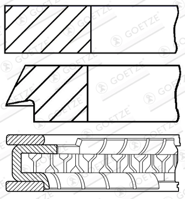Комплект поршневых колец GOETZE ENGINE 08-306907-00
