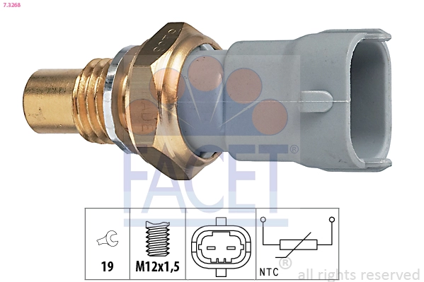 Датчик температура охлаждающей жидкости made in italy - oe equivalent FACET 7.3268