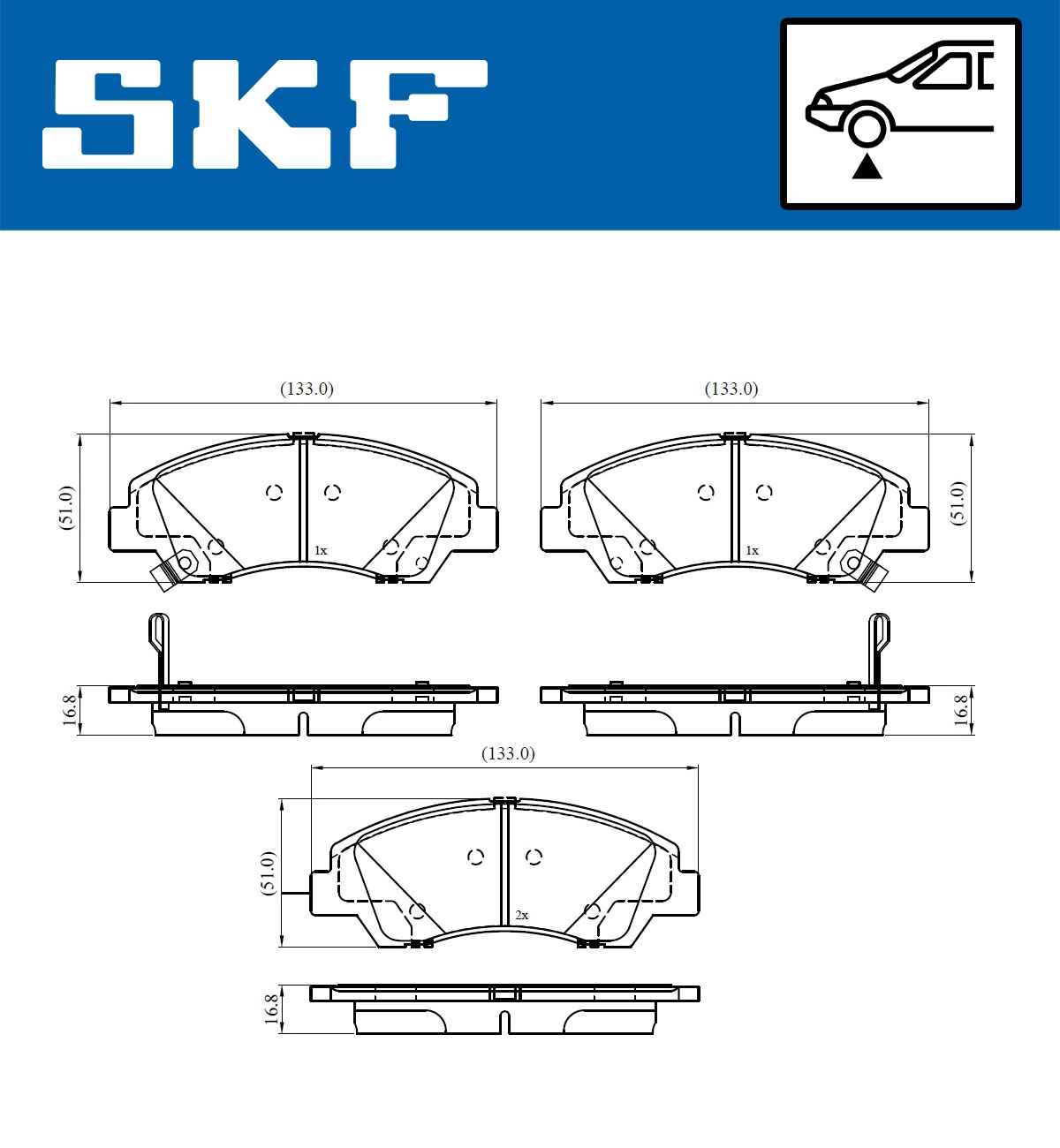 Комплект тормозных колодок дисковый тормоз SKF VKBP 80386 A