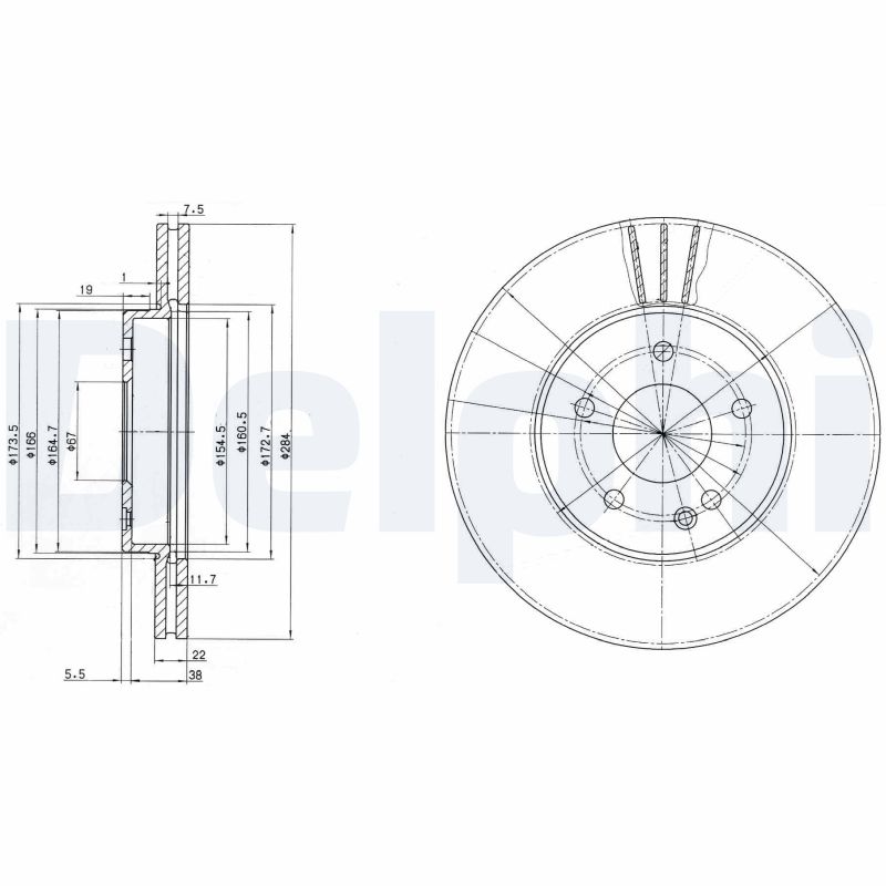 Тормозной диск DELPHI BG2768