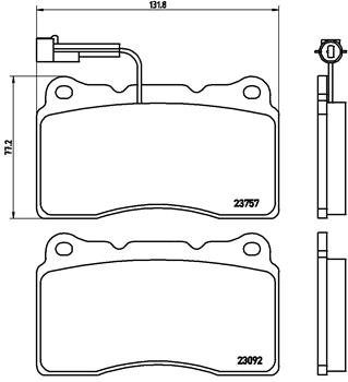 Комплект тормозных колодок дисковый тормоз xtra line BREMBO P 23 115X