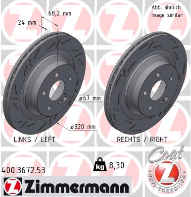 Тормозной диск black z ZIMMERMANN 400.3672.53