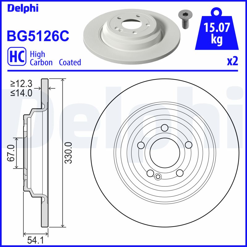 Тормозной диск DELPHI BG5126C