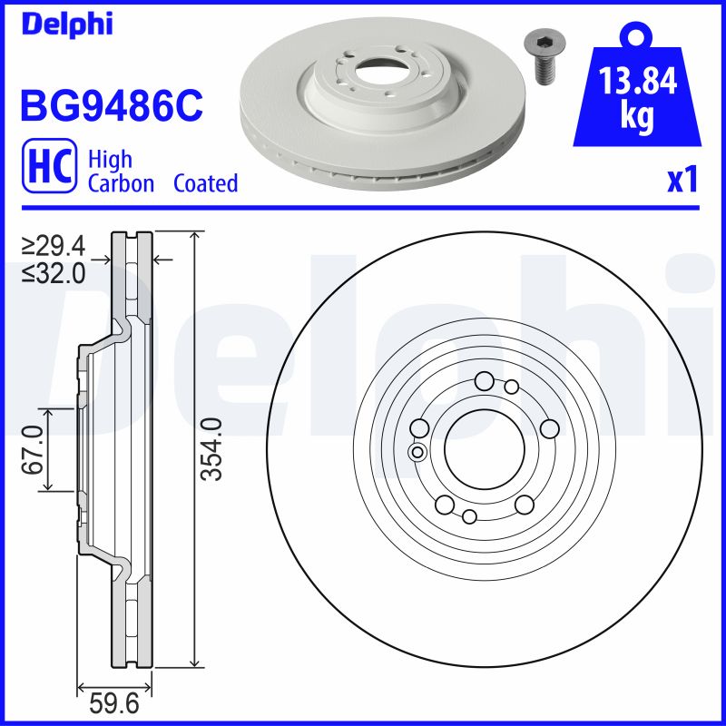 Тормозной диск DELPHI BG9486C