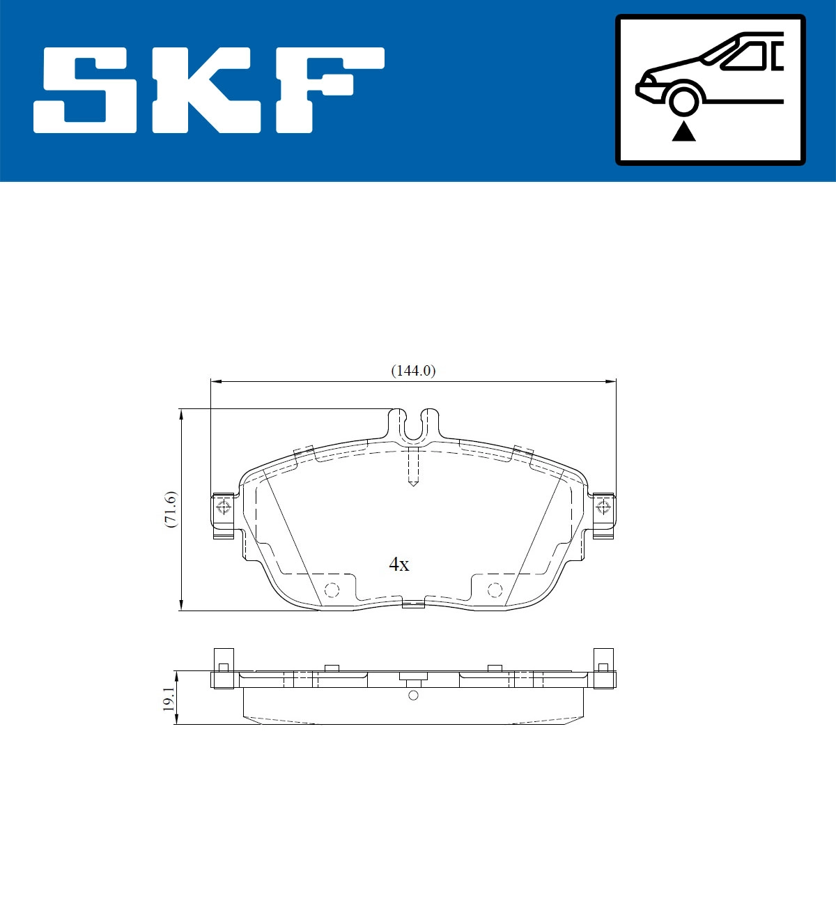 Комплект тормозных колодок дисковый тормоз SKF VKBP 80028