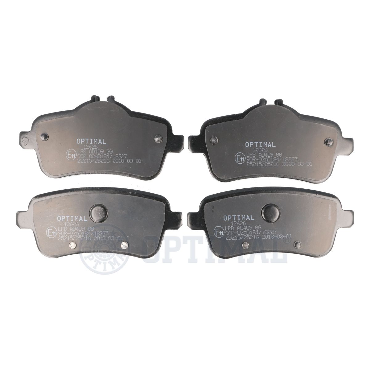 Комплект тормозных колодок дисковый тормоз OPTIMAL BP-12626
