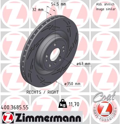Тормозной диск black z ZIMMERMANN 400.3685.55