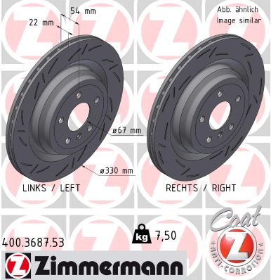 Тормозной диск black z ZIMMERMANN 400.3687.53