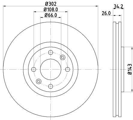 Тормозной диск pro HELLA/BEHR/PAGID 8DD 355 119-161