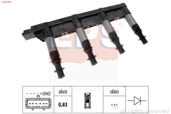 Катушка зажигания made in italy - oe equivalent EPS 1.970.483