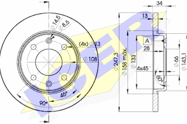 Тормозной диск ICER 78BD4298-2