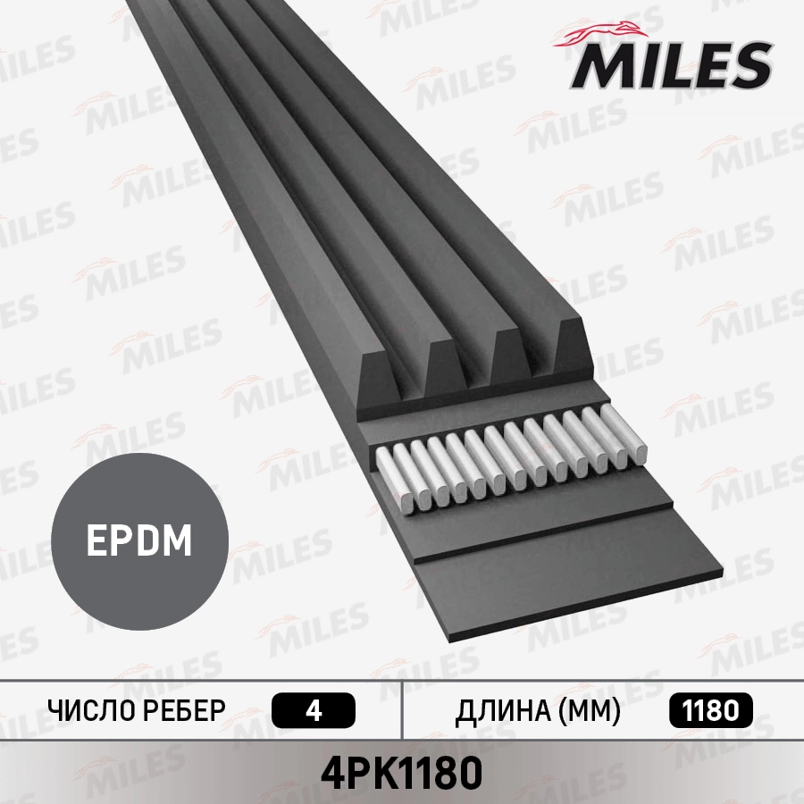 Поликлиновой ремень MILES 4PK1180