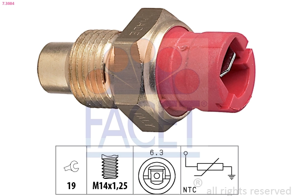 Датчик температура охлаждающей жидкости made in italy - oe equivalent FACET 7.3084