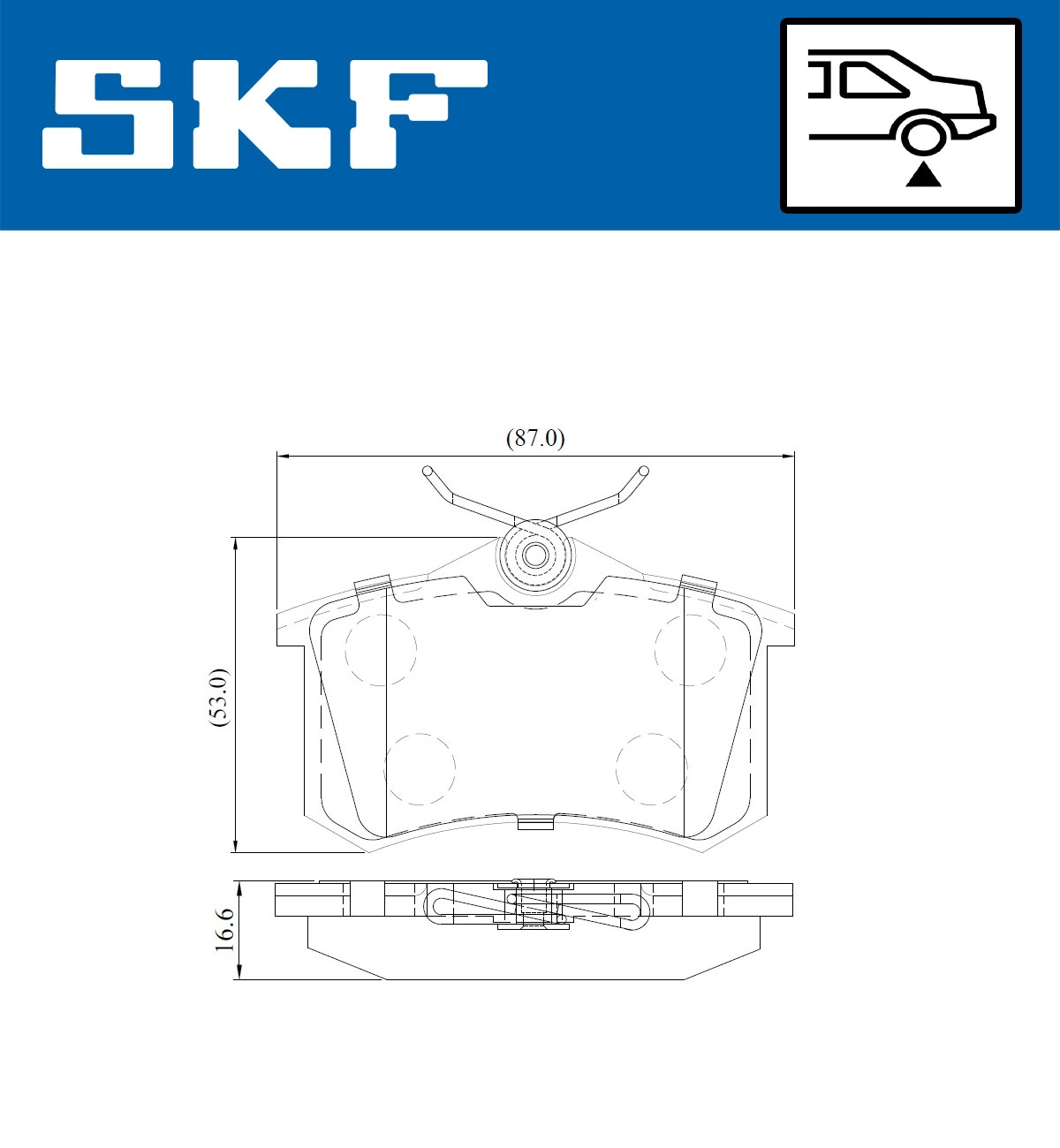 Комплект тормозных колодок дисковый тормоз SKF VKBP 90209