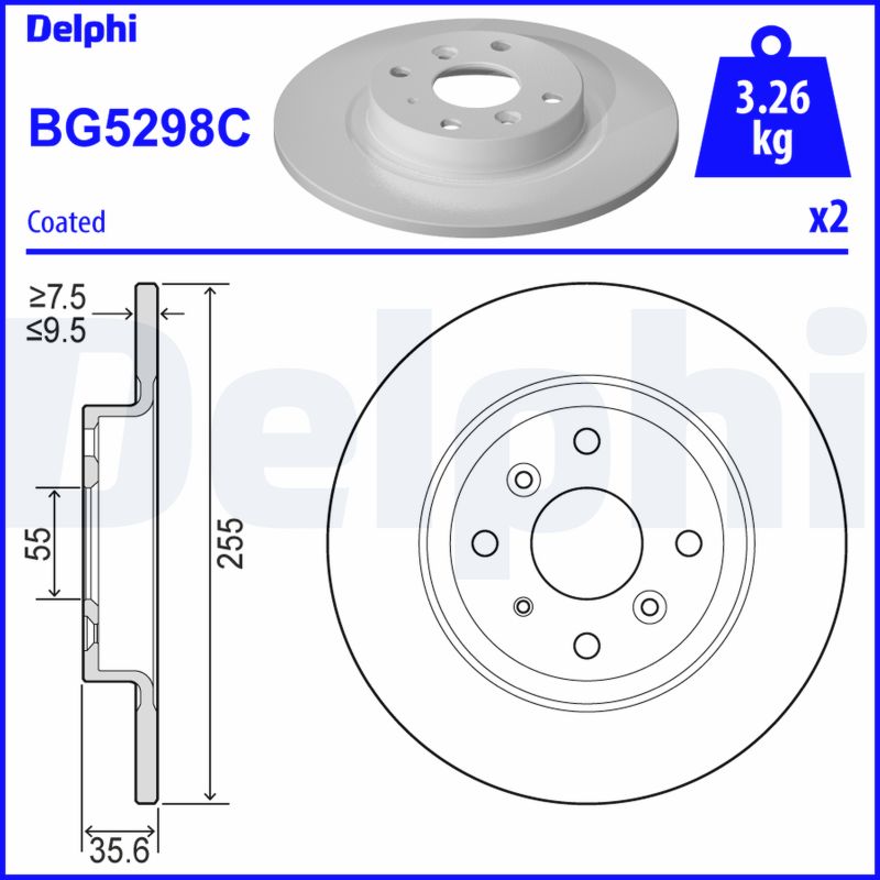 Тормозной диск DELPHI BG5298C