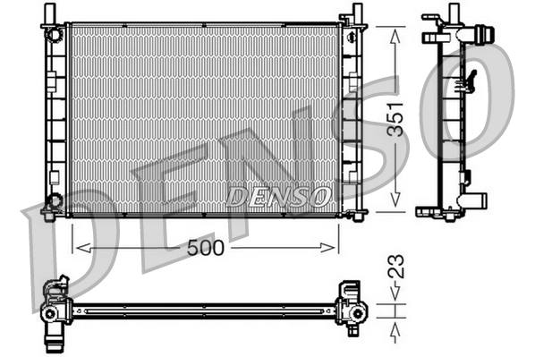 Радиатор охлаждение двигателя DENSO DRM10046