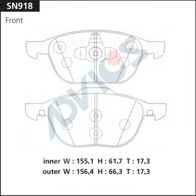 Комплект тормозных колодок дисковый тормоз ADVICS SN918