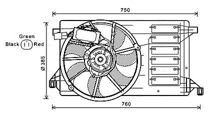 Вентилятор охлаждение двигателя AVA QUALITY COOLING MZ7545