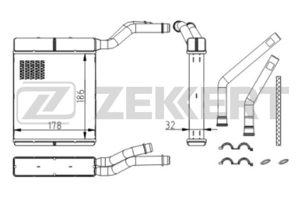 Теплообменник отопление салона ZEKKERT MK-5129