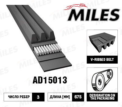 Поликлиновой ремень MILES AD15013