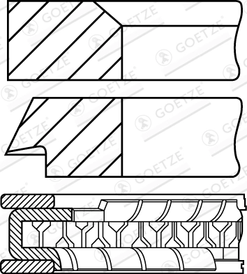 Комплект поршневых колец GOETZE ENGINE 08-334400-10