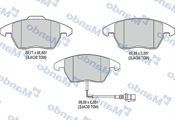 Комплект тормозных колодок дисковый тормоз MANDO MBF015941