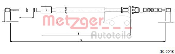 Тросик cтояночный тормоз METZGER 10.6043