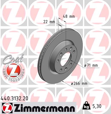 Тормозной диск coat z ZIMMERMANN 440.3132.20