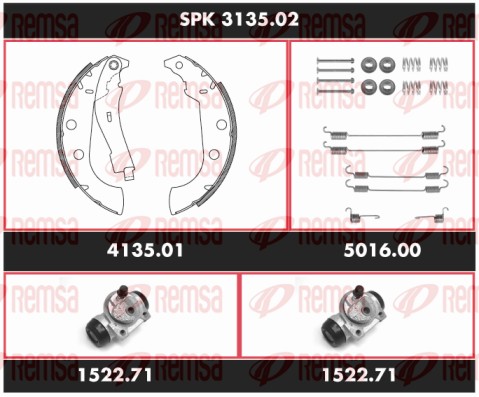Комплект тормозов барабанный тормозной механизм super precision kit REMSA SPK 3135.02