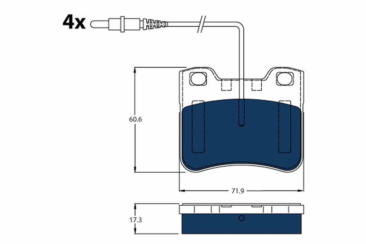 Комплект тормозных колодок дисковый тормоз electric blue TRW GDB1031BTE