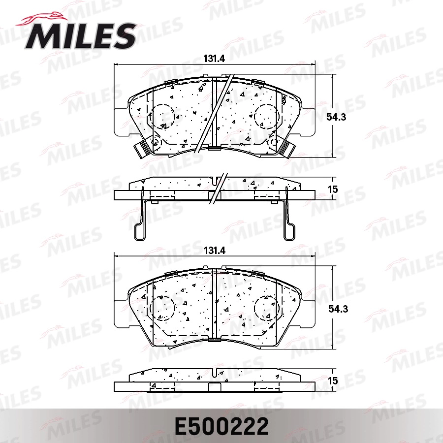 Комплект тормозных колодок дисковый тормоз MILES E500222