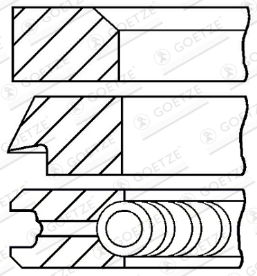 Комплект поршневых колец GOETZE ENGINE 08-443800-00