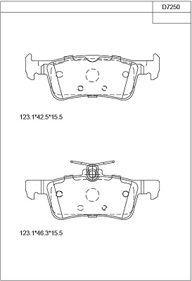 Комплект тормозных колодок дисковый тормоз ASIMCO KD7250