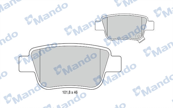 Комплект тормозных колодок дисковый тормоз MANDO MBF015872