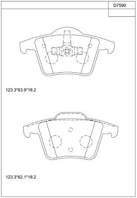 Комплект тормозных колодок дисковый тормоз ASIMCO KD7590