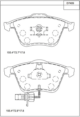 Комплект тормозных колодок дисковый тормоз ASIMCO KD7409