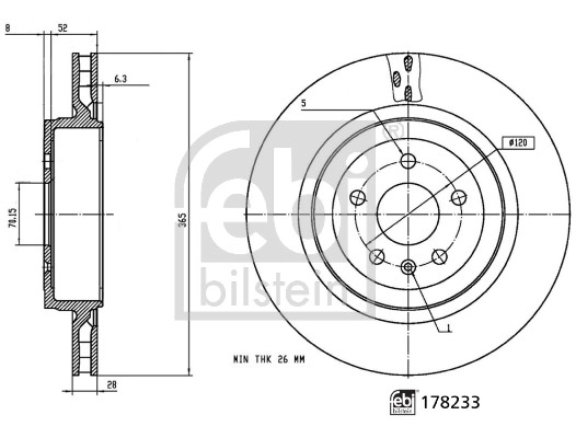 Тормозной диск FEBI BILSTEIN 178233