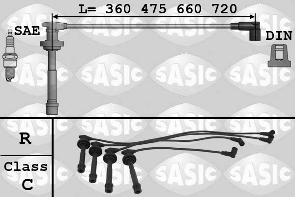 Комплект проводов зажигания SASIC 9286015