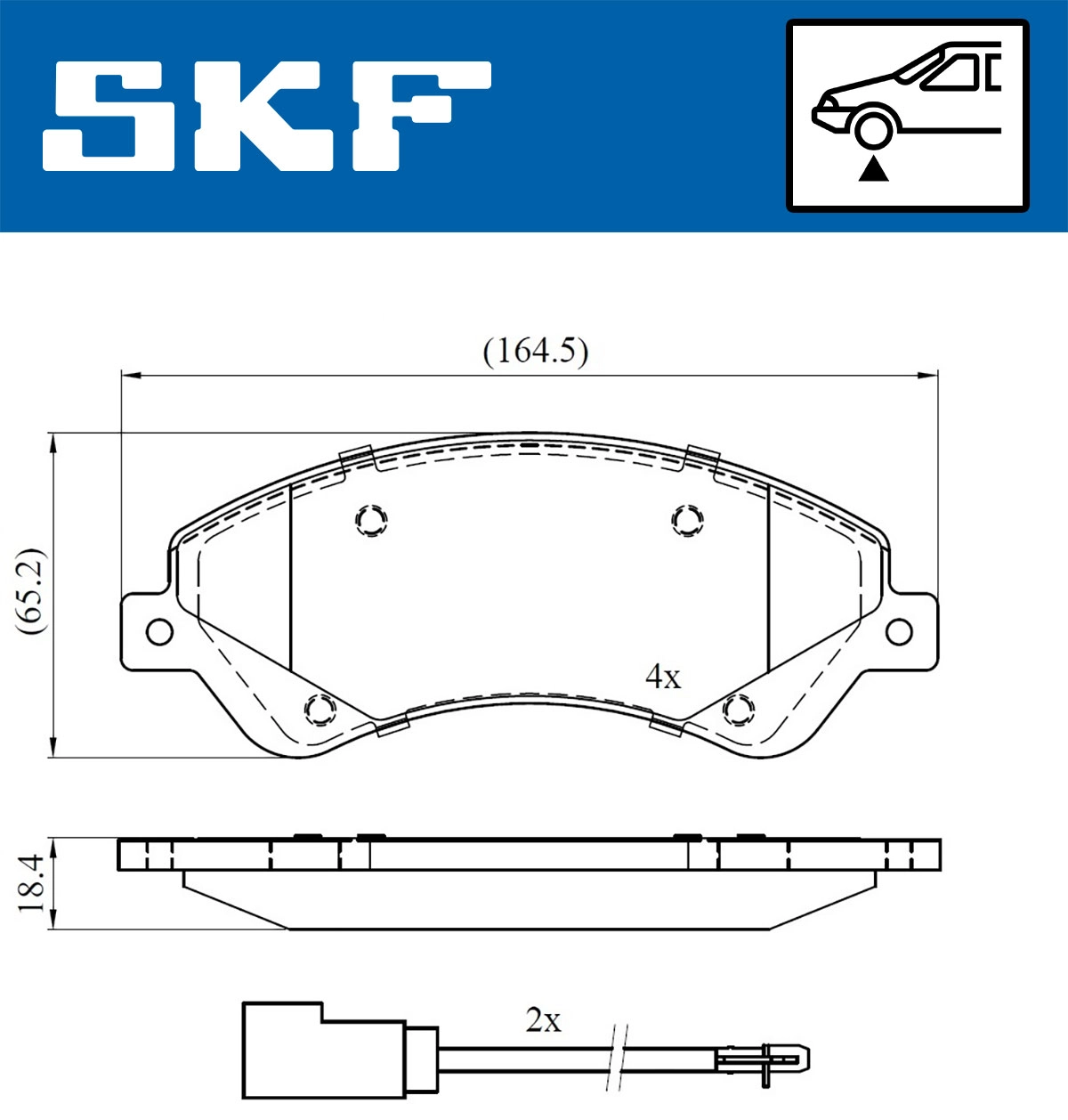 Комплект тормозных колодок дисковый тормоз SKF VKBP 80110 E