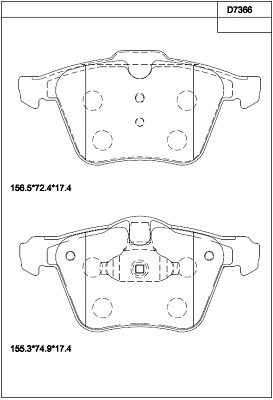 Комплект тормозных колодок дисковый тормоз ASIMCO KD7366
